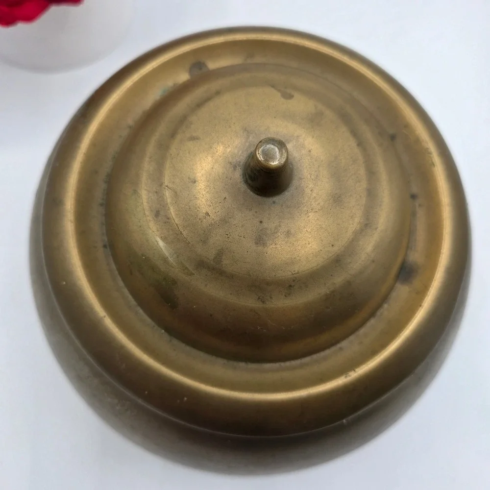 Vintage Solid Brass Ginger Jar Lidded Pot Round Storage Container Asian Markings
